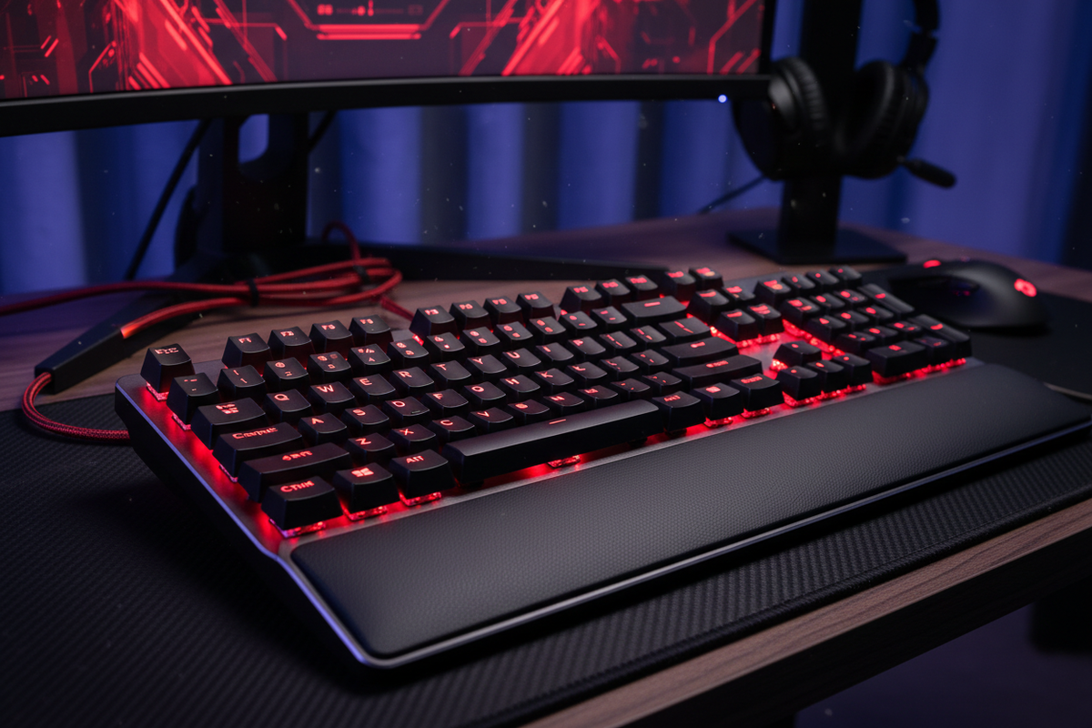 Teclado Antryx Raptor K550 ángulo frontal RGB
