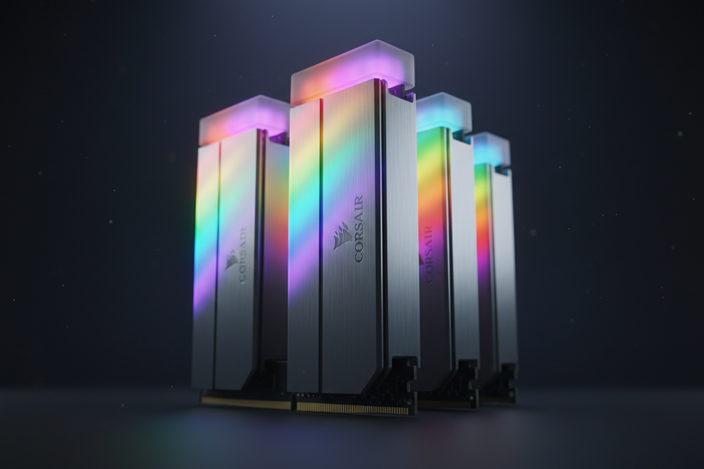 Corsair Dominator Platinum RGB DDR5 sticks de pie RGB arcoíris