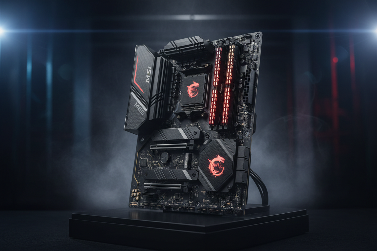 MSI MEG Z790 ACE ángulo frontal dragon logo