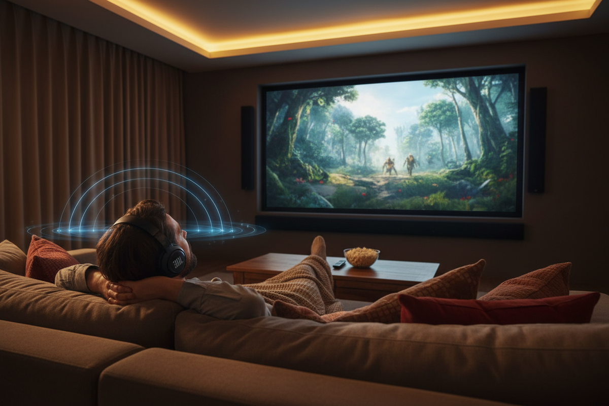 JBL Live 770NC lifestyle home cinema Spatial Sound