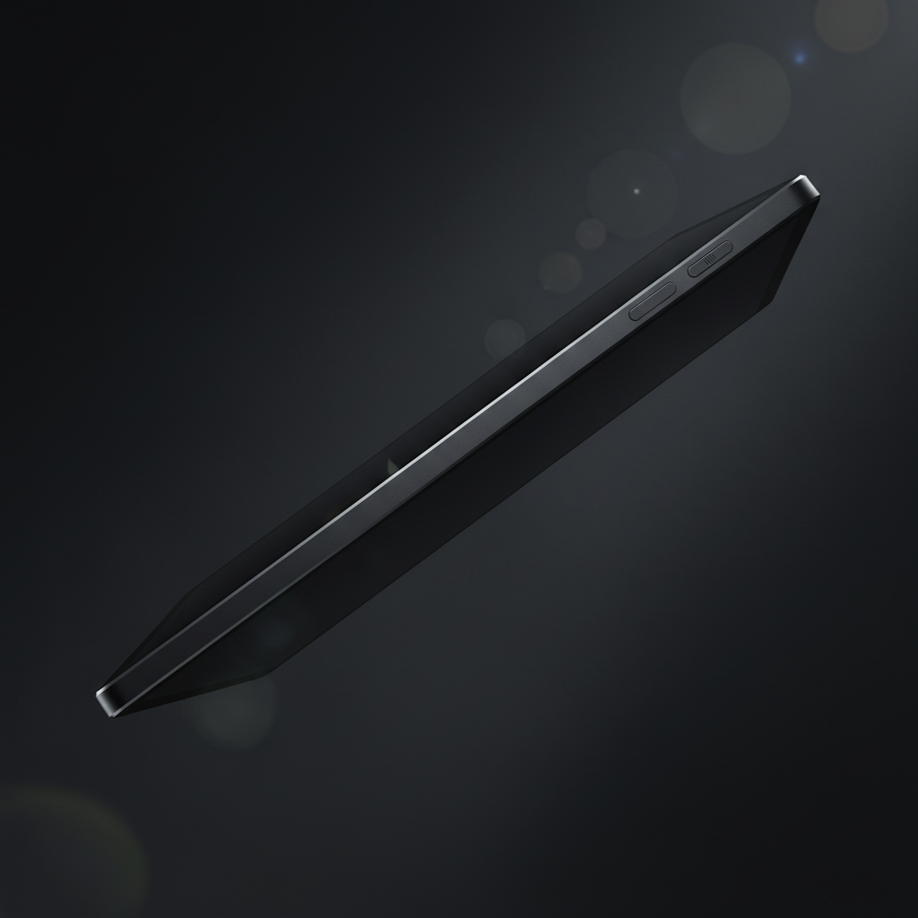 Tablet Pro X 12" vista lateral perfil ultra delgado aluminio