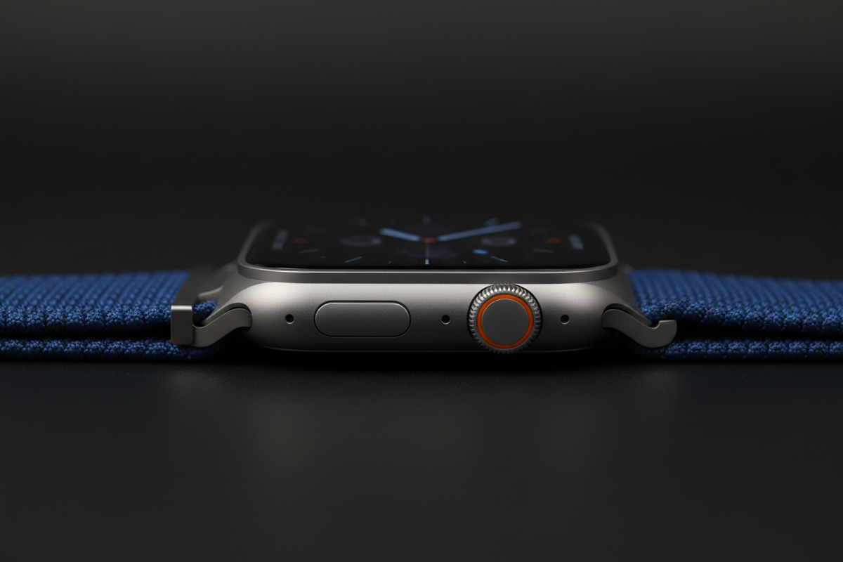 Apple Watch Ultra 2 perfil lateral caja titanio aeroespacial