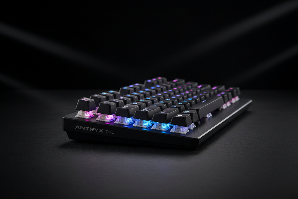 Teclado Antryx TKL RGB perfil lateral
