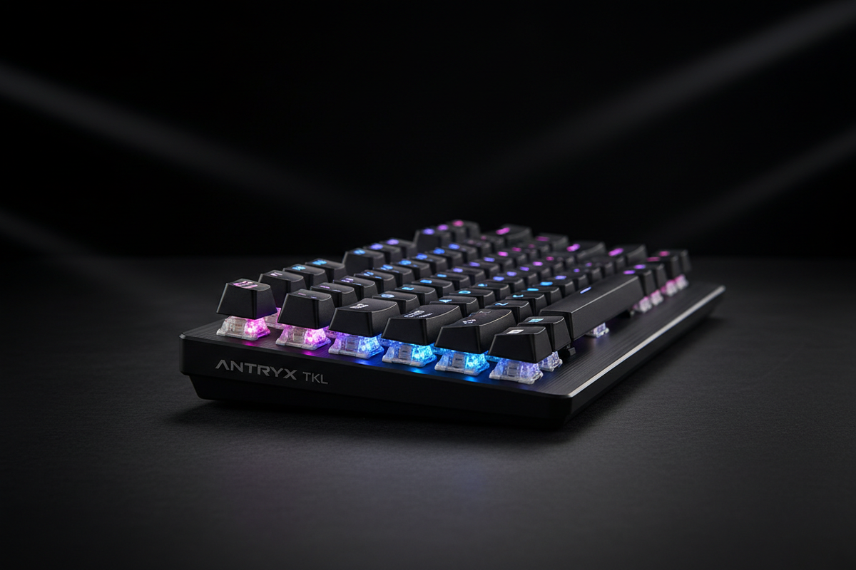 Teclado Antryx TKL RGB perfil lateral
