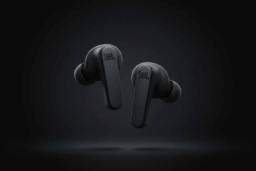 JBL Tune Beam 2 earbuds fuera del estuche