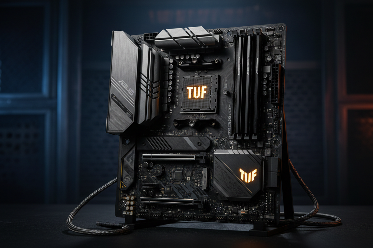 ASUS TUF Gaming Z790-Plus ángulo frontal logo