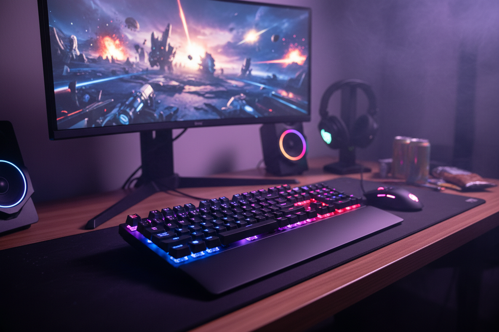 Teclado Antryx TKL RGB setup gaming lifestyle