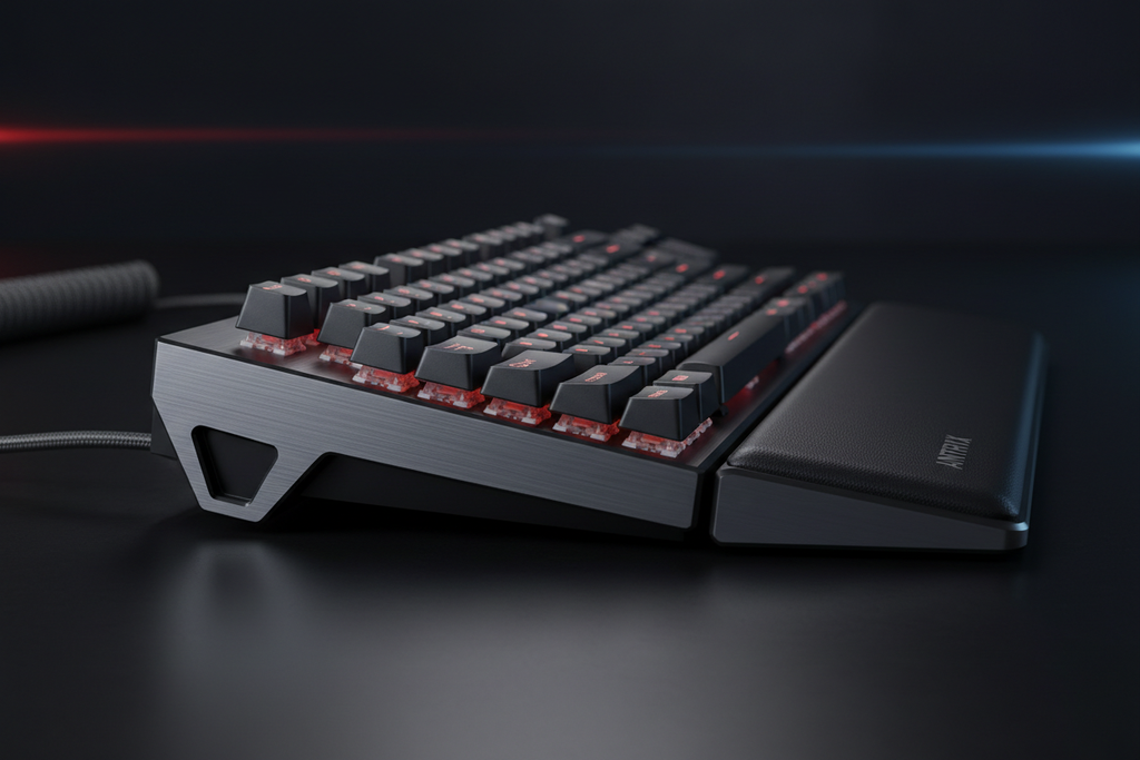 Teclado Antryx Raptor K550 perfil lateral reposamuñecas