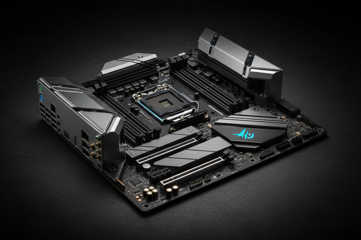 Gigabyte Z790 AORUS Master ángulo frontal logo