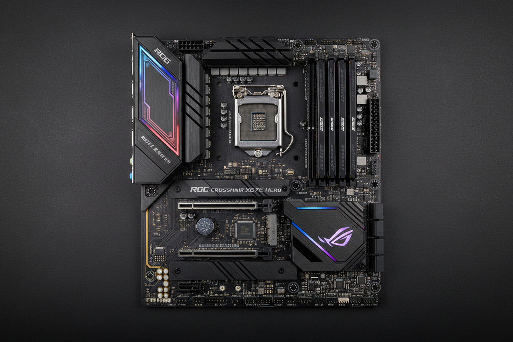ASUS ROG Crosshair X670E Hero vista superior