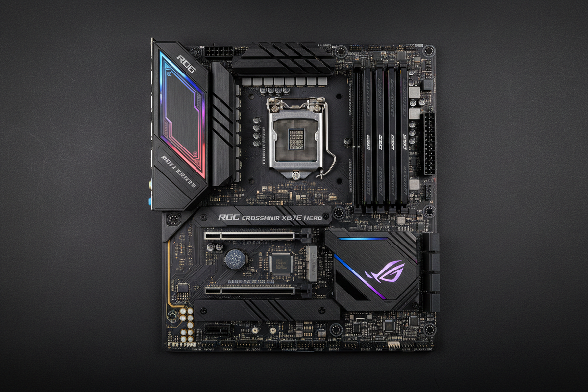 ASUS ROG Crosshair X670E Hero vista superior