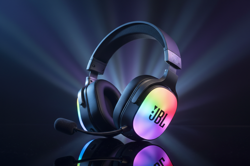 JBL Quantum 910 ángulo frontal con micrófono boom