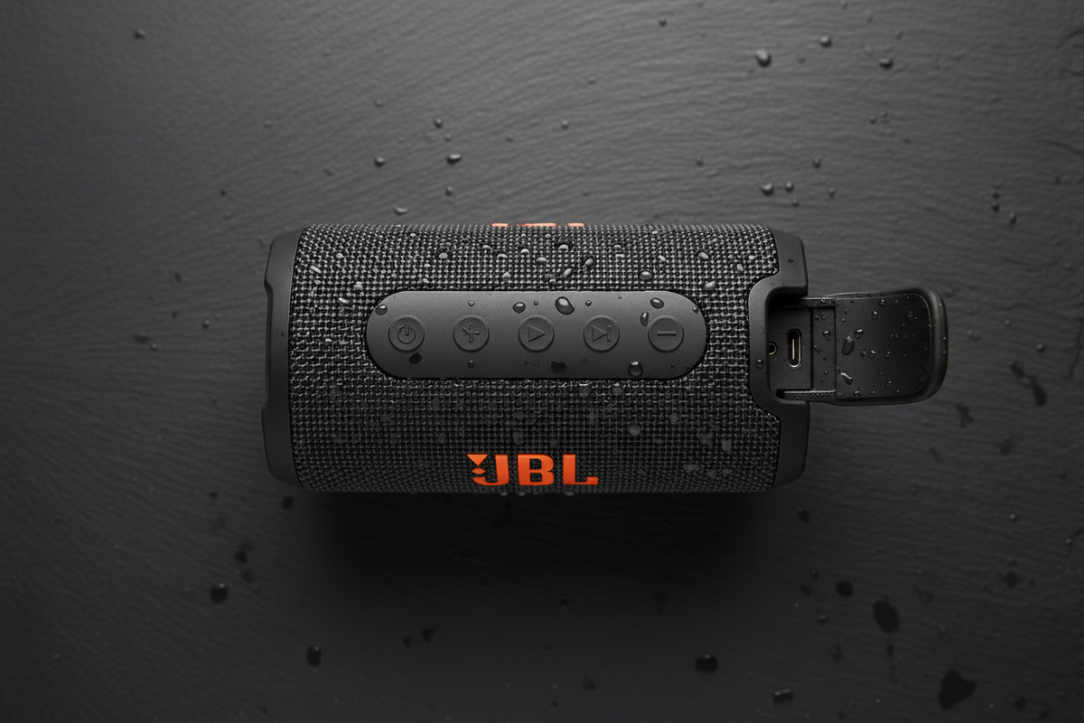 Bocina JBL Charge 6 vista superior flat lay