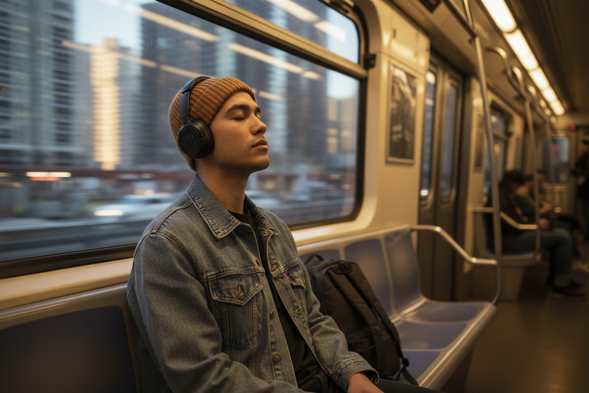 JBL Live 770NC lifestyle metro ANC urbano