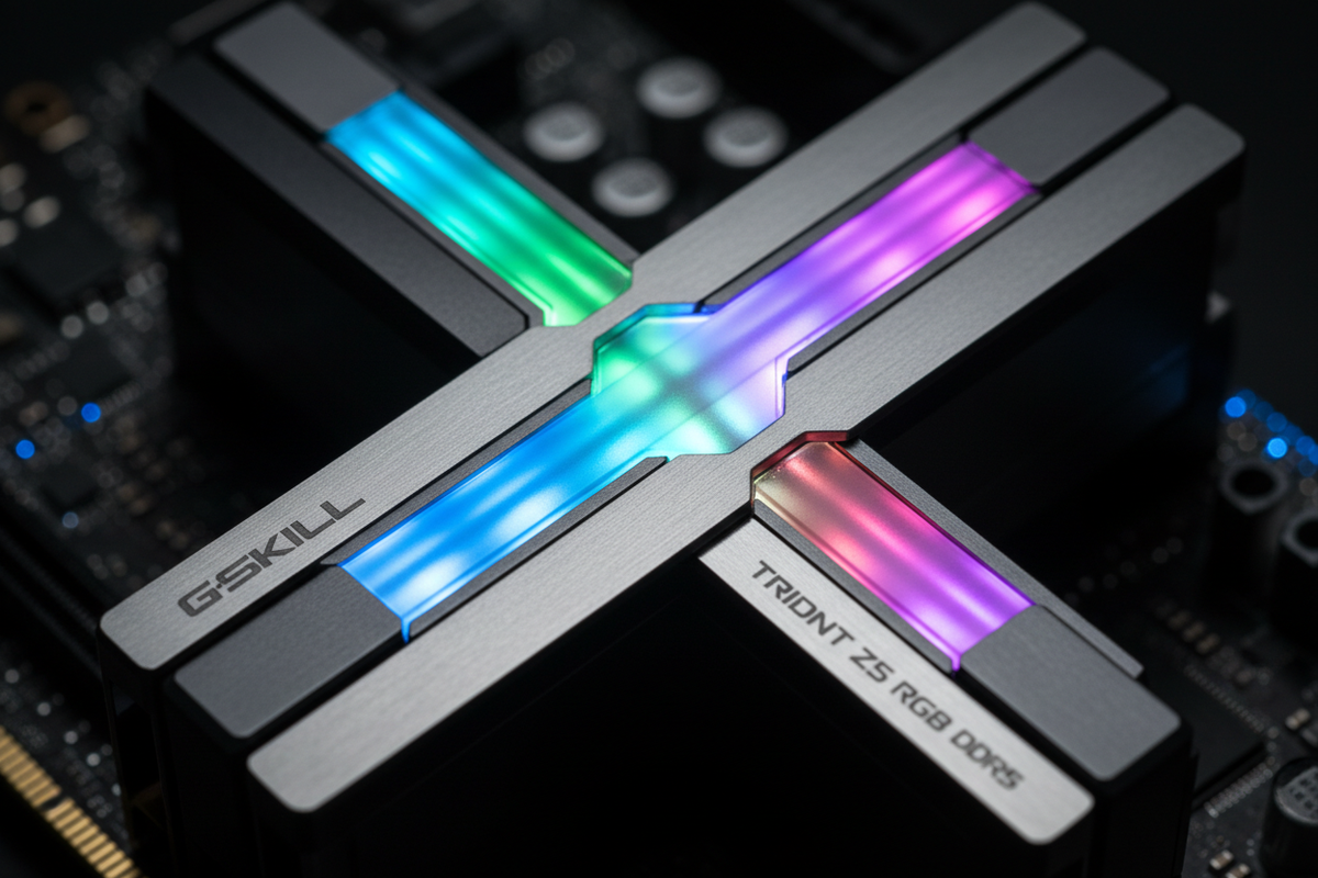 G.Skill Trident Z5 RGB DDR5 macro dual bar heatspreader
