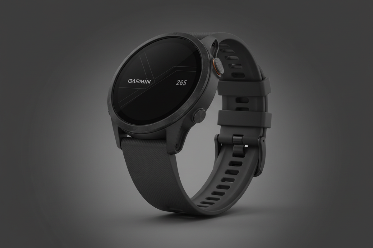 Garmin Forerunner 265 perfil lateral caja botones