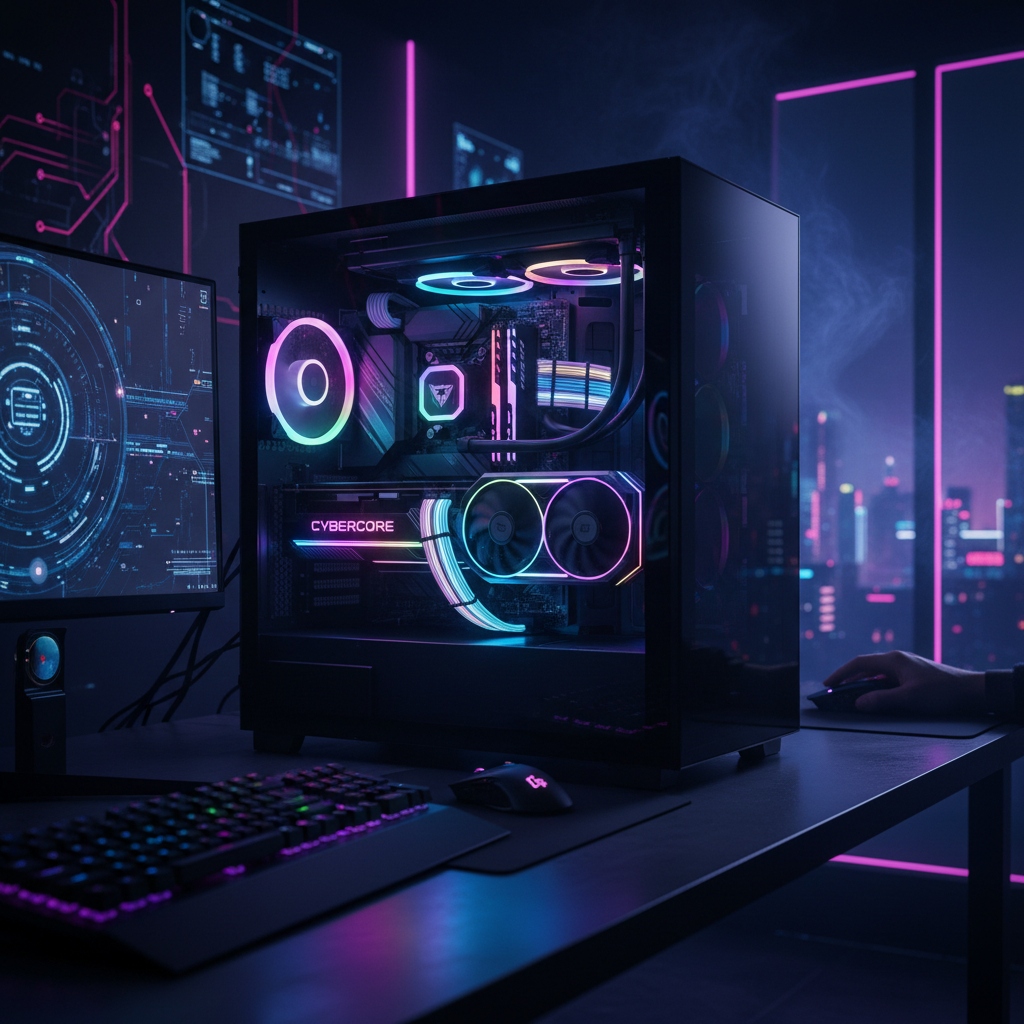 Tarjeta de video RTX Ultra instalada en PC gaming con RGB