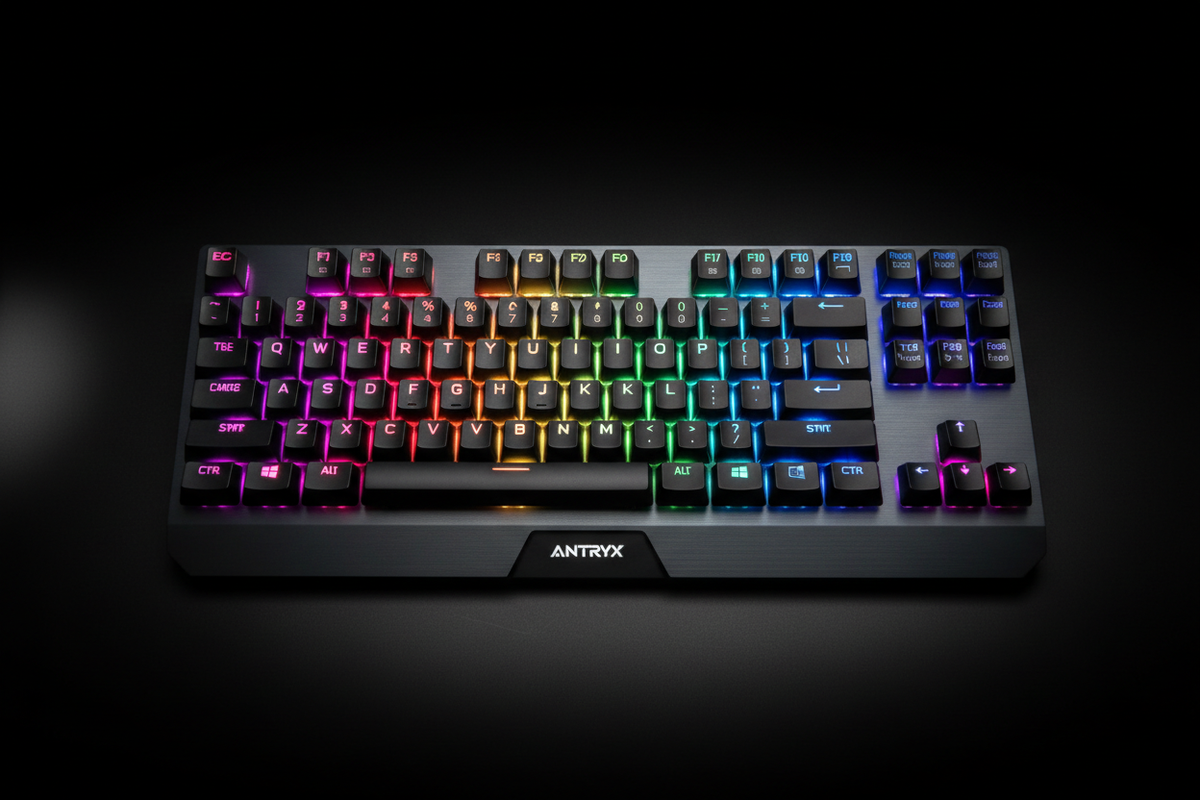 Teclado Antryx KX-700 vista superior RGB inalámbrico
