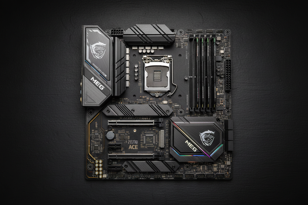 MSI MEG Z790 ACE vista superior flat lay