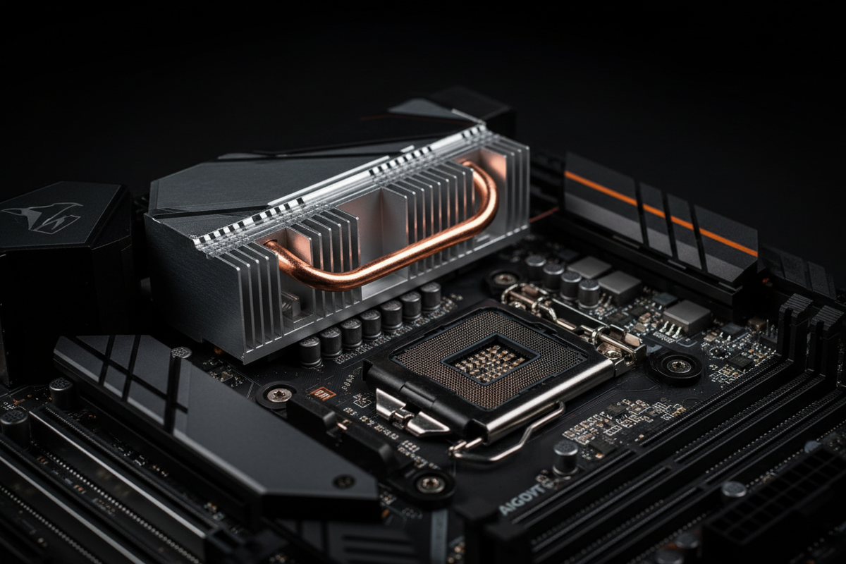 Gigabyte B650 AORUS Elite AX macro socket AM5 VRM 16 fases