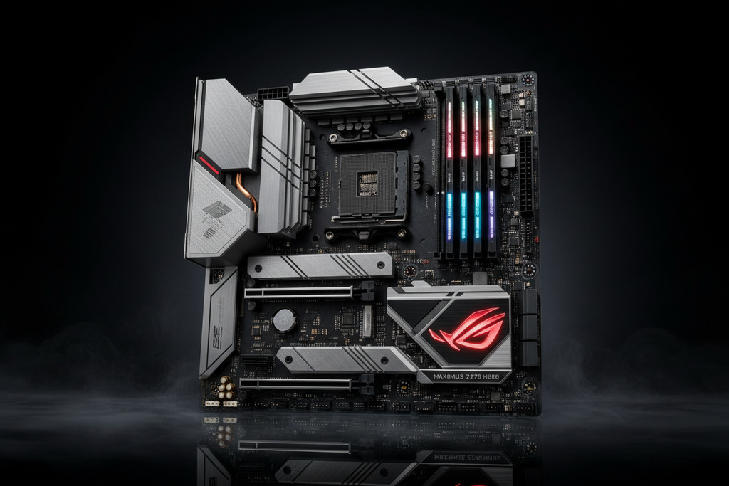 ASUS ROG Maximus Z790 Hero ángulo frontal ROG logo