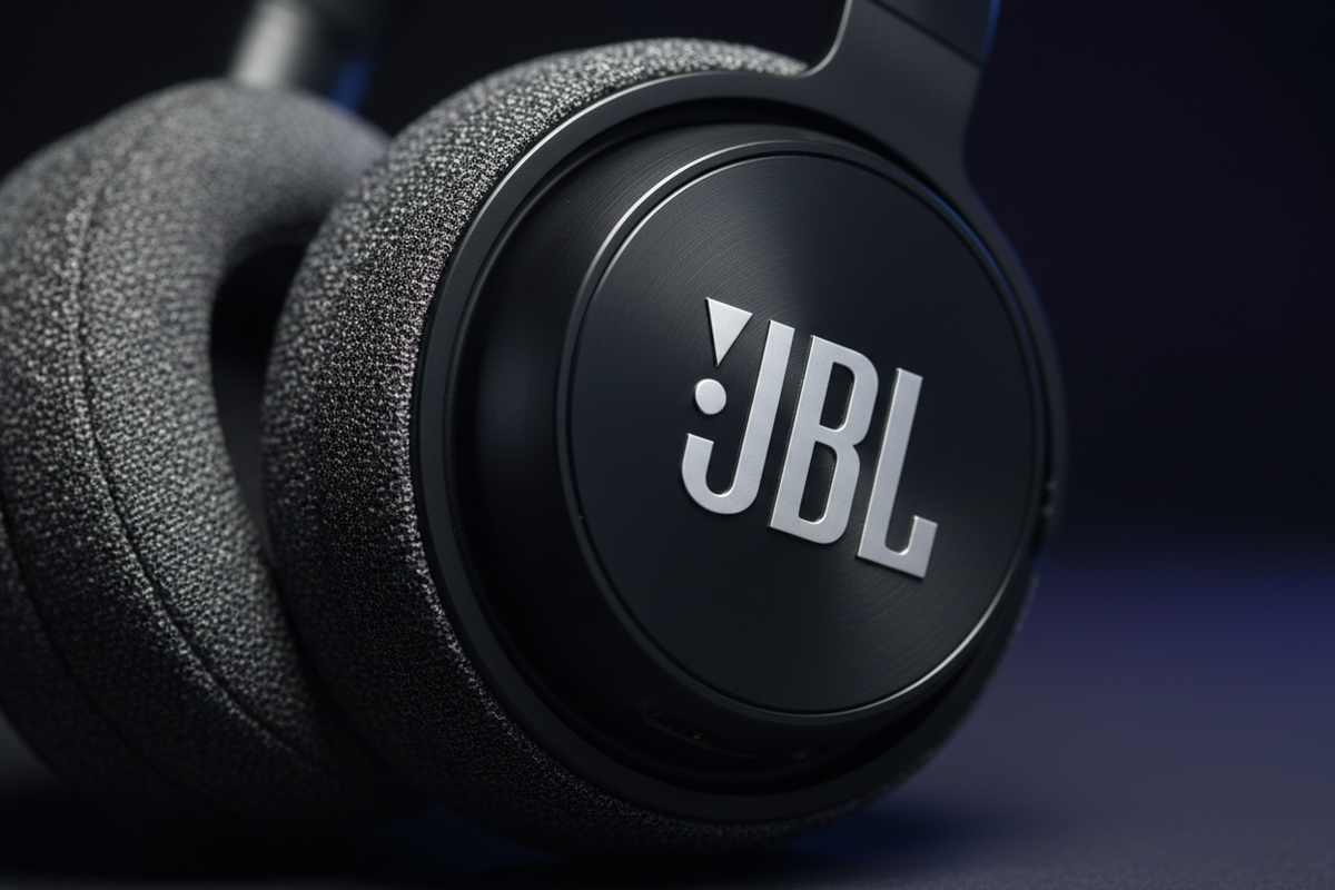 JBL Live 770NC macro memory foam y logo