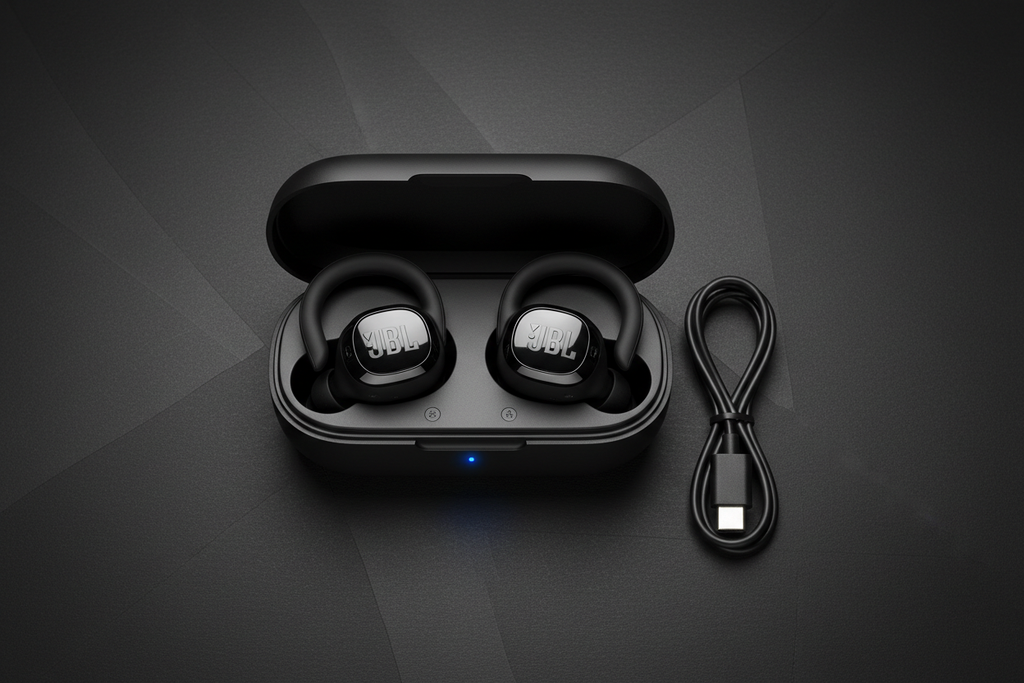 JBL Endurance Peak 3 flat lay estuche abierto