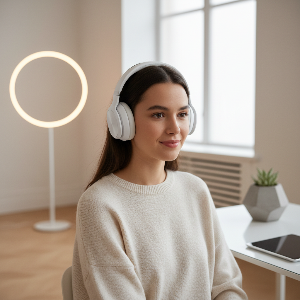Auriculares Huawei Freebuds Pro puestos en persona