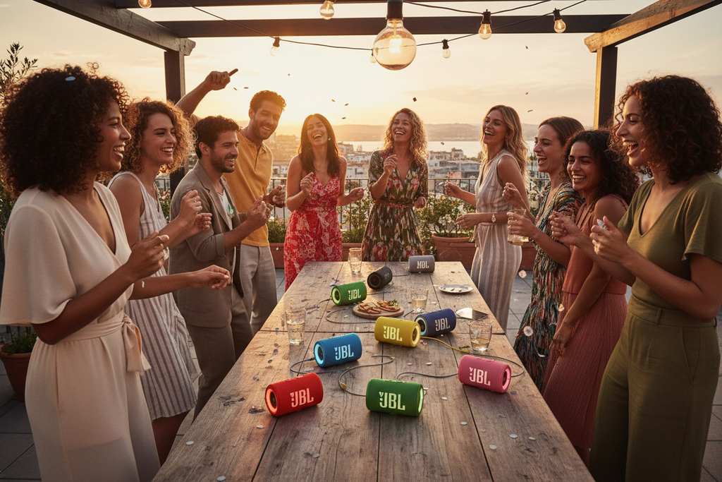 Bocina JBL Flip 7 PartyBoost múltiples bocinas
