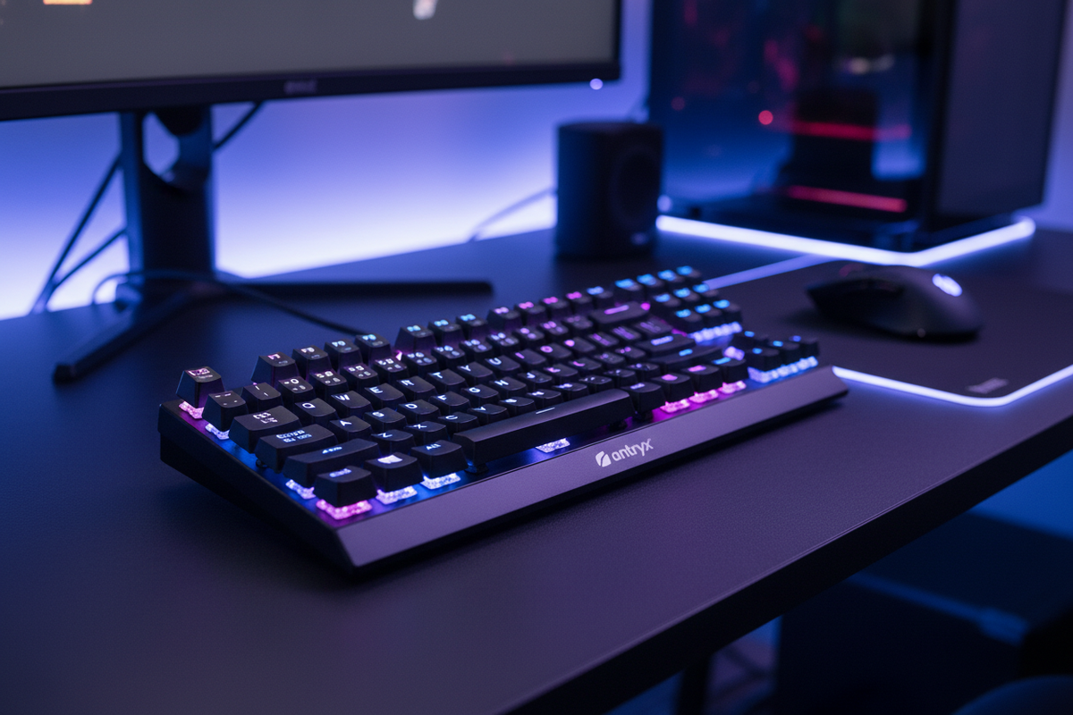 Teclado Antryx TKL RGB ángulo frontal