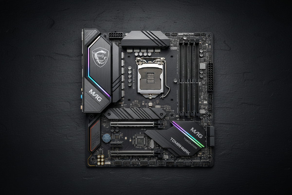 MSI MAG B650 Tomahawk vista superior MAG armor