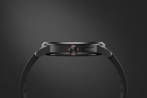 Amazfit GTR 4 perfil lateral caja slim coronas